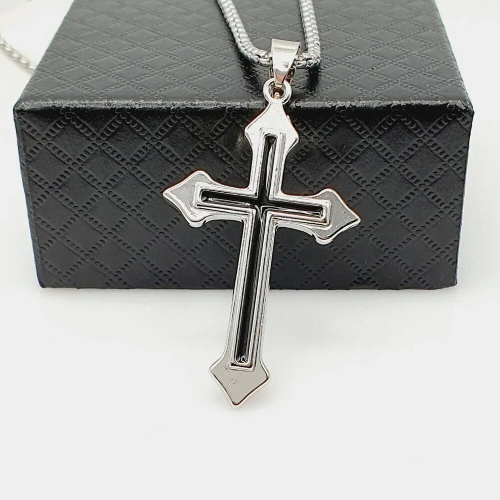 ❤️Cross Nail Chain scarecrow gothic Necklace, N90201P122